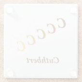 Untersetzer aus Glas - Name und Buchstaben (braun) (Rückseite)
