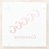 Untersetzer aus Glas - Name und Buchstaben (rot) (Rückseite)