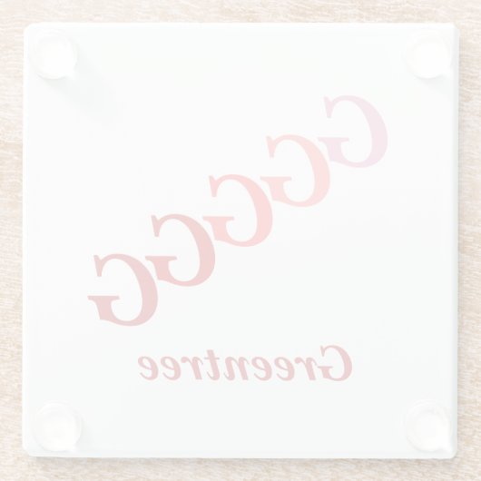 Untersetzer aus Glas - Name und Buchstaben (rot) (Rückseite)