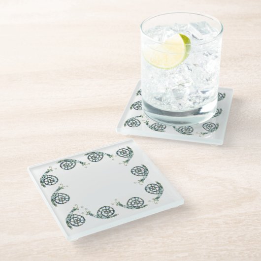 Untersetzer aus Glas - Pfad der Drahtseilbahnen (Schrägansicht)