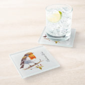 Untersetzer aus Glas - Robin Wasserfarben (Schrägansicht)