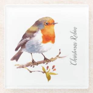 Untersetzer aus Glas - Robin Wasserfarben