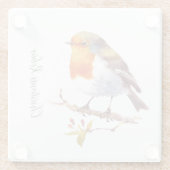 Untersetzer aus Glas - Robin Wasserfarben (Rückseite)