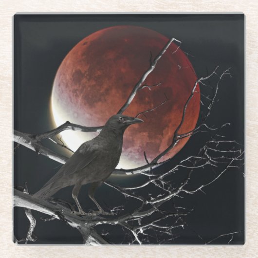 Untersetzer aus Glas, rot und schwarz (Vorderseite)