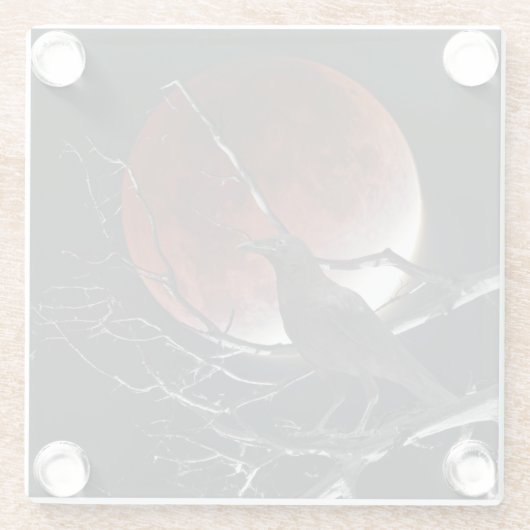 Untersetzer aus Glas, rot und schwarz (Rückseite)