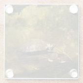 Untersetzer aus Glas - Schildkröte im Teich (Rückseite)