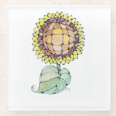 Untersetzer aus Glas - Sonnenblumen (Vorderseite)
