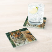 Untersetzer aus Glas/Tiger (Schrägansicht)
