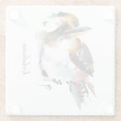 Untersetzer aus Glas - Wasserfarben Kookaburas (Rückseite)