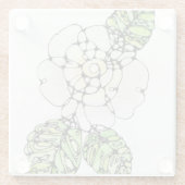 Untersetzer aus Glas - Weißer Garten (Rückseite)