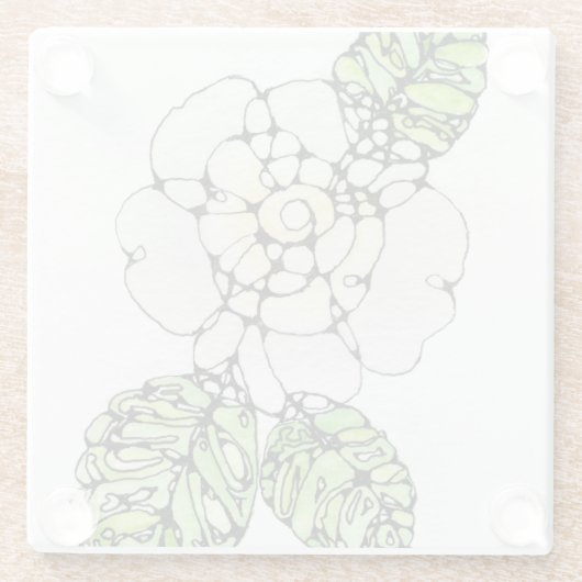 Untersetzer aus Glas - Weißer Garten (Rückseite)