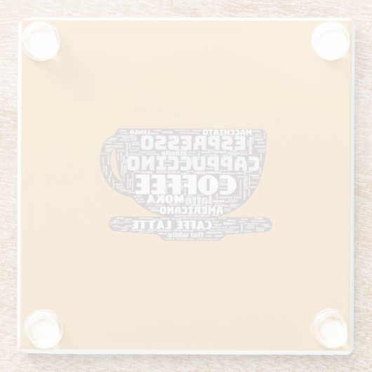 Untersetzer aus Glas - Word Cloud (Rückseite)