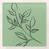 Untersetzer aus Grünglas (Vorderseite)