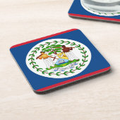 Untersetzer aus hartem Kunststoff mit Belize-Flagg (Linke Seite)