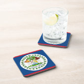Untersetzer aus hartem Kunststoff mit Belize-Flagg (Rechte Seite)
