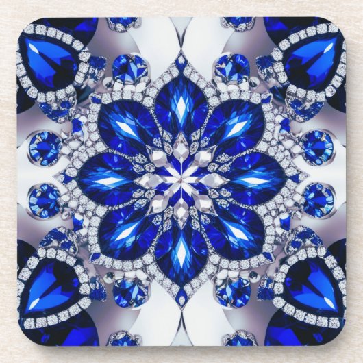 Untersetzer aus hartem Kunststoff mit blauen Weißf (Vorderseite)