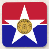 Untersetzer aus hartem Kunststoff mit Dallas-Fahne (Vorderseite)