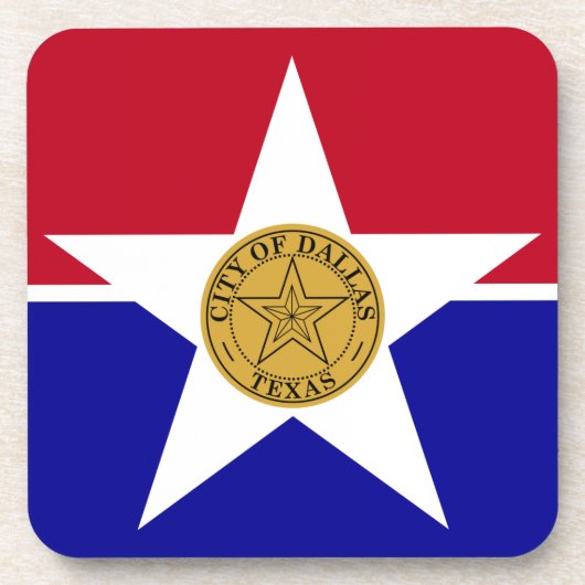 Untersetzer aus hartem Kunststoff mit Dallas-Fahne (Vorderseite)
