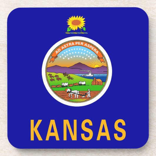 Untersetzer aus hartem Kunststoff mit der Flagge v (Vorderseite)