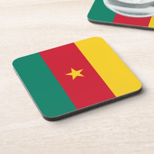 Untersetzer aus hartem Kunststoff mit Kamerun-Flag (Linke Seite)