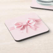 Untersetzer aus hartem Kunststoff mit rosa Bogen (Linke Seite)