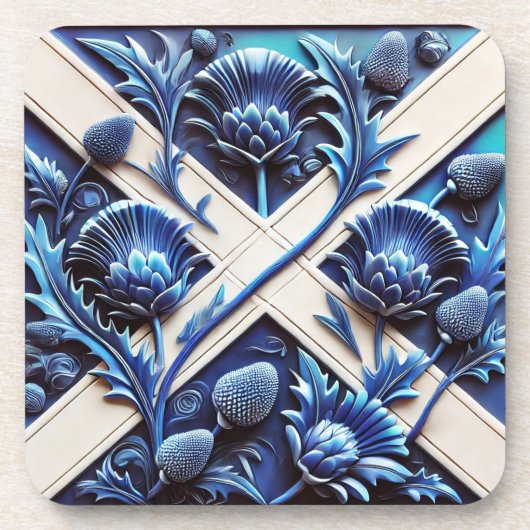 Untersetzer aus hartem Kunststoff mit schottischem (Vorderseite)