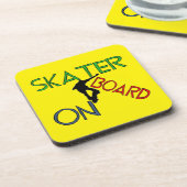 Untersetzer aus hartem Kunststoff - Skater an Bord (Linke Seite)