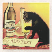 Untersetzer aus Katzenglas und Weinglas (Vorderseite)