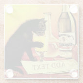 Untersetzer aus Katzenglas und Weinglas (Rückseite)