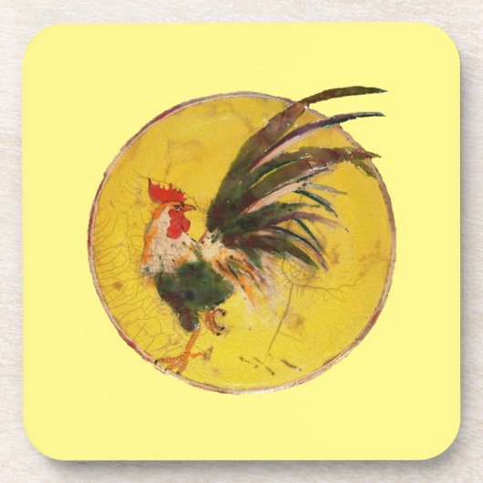 Untersetzer aus Kunststoff - Balken und Gelbe Sonn (Vorderseite)