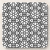 Untersetzer aus Kunststoff - Schwarze Hexagons und (Vorderseite)