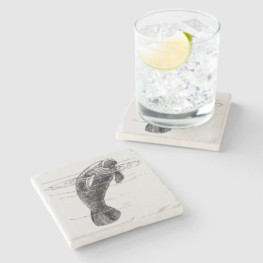 Untersetzer aus Marmor (Seitenansicht)