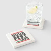 Untersetzer aus Marmor mit Koordinaten Retro-Style (Seitenansicht)