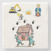 Untersetzer aus Marmorstein im Bau (Vorderseite)