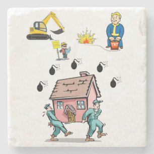 Untersetzer aus Marmorstein im Bau