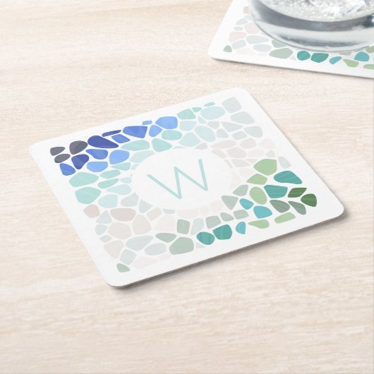 Untersetzer aus Meerglas (angewinkelt)