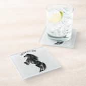 Untersetzer aus Naturpferd mit benutzerdefiniertem (Schrägansicht)