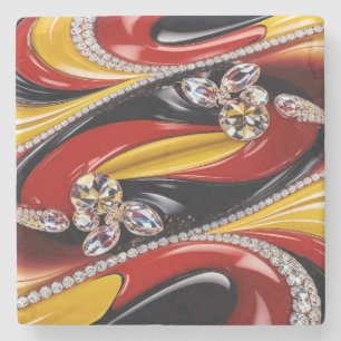 Untersetzer aus Naturstein mit belgischen Farben