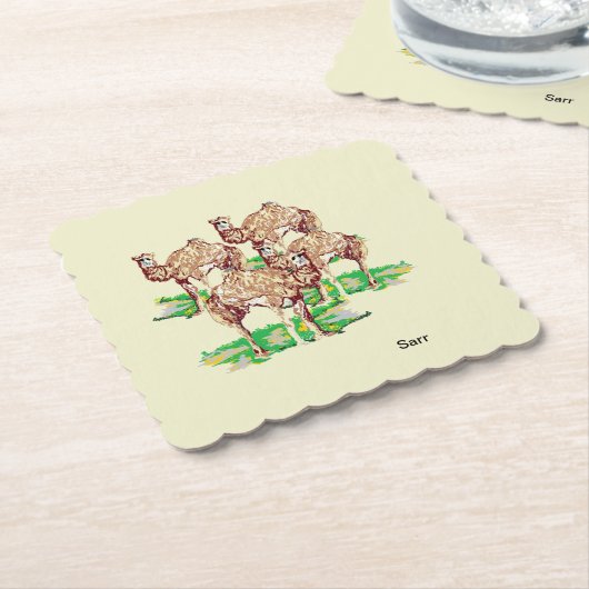 Untersetzer aus Papier: Kamele (angewinkelt)