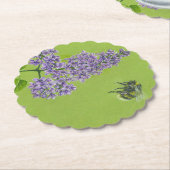 Untersetzer aus Papier mit Lila und Hummel (angewinkelt)