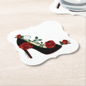 Untersetzer aus Papier - Stiletto-Rose (angewinkelt)
