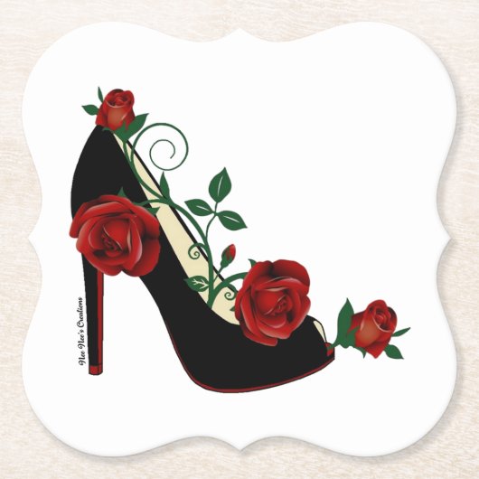Untersetzer aus Papier - Stiletto-Rose (Vorderseite)