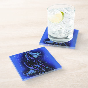 Untersetzer aus Pferdeglas in blauer Mondlicht