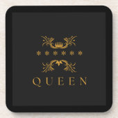 Untersetzer aus Queen Text Hard Plastic mit Crown (Vorderseite)