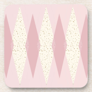 Untersetzer aus rosa Argyle-Kunststoff im Stil der