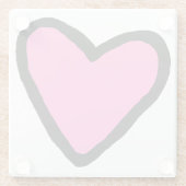 Untersetzer aus rosa Herzglas (Rückseite)