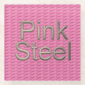 Untersetzer aus rosa Stahlglas (Vorderseite)