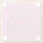 Untersetzer aus rosa Stahlglas (Rückseite)