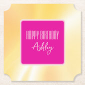 Untersetzer aus rosa und gelb (Vorderseite)