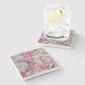 Untersetzer aus Schlangenmarmor muffig farbig (Seitenansicht)